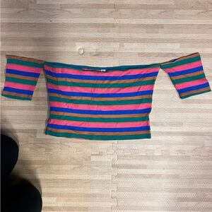 BP Multicolor Striped Crop Top